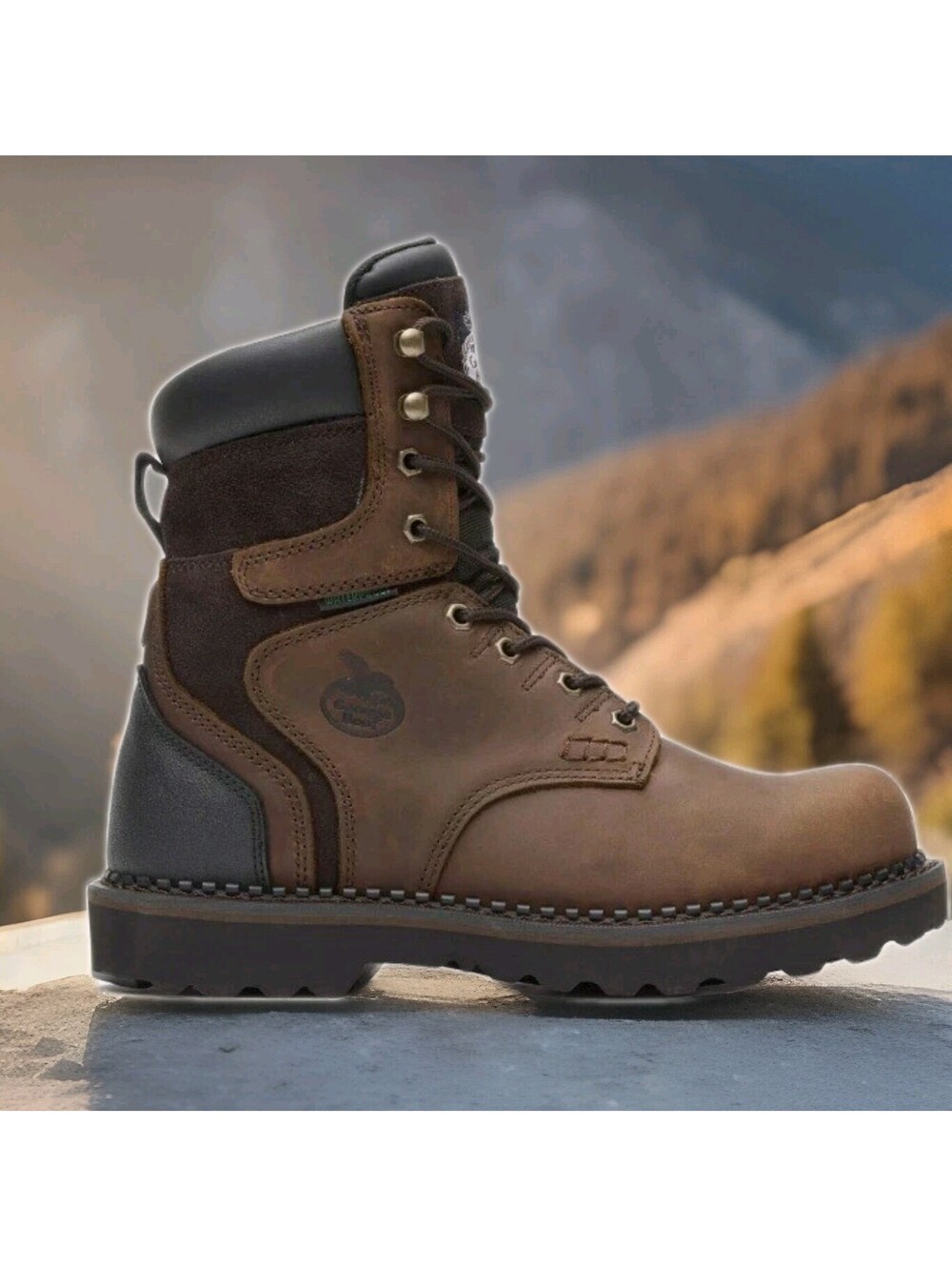 Georgia Boot Brookville 8" Waterproof Work Boots Durable Leather Mens 12 Wide